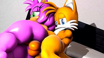 Tails fucks Amy with his huge fox cock
