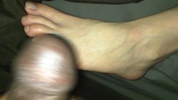 s. girlfriend cum feet interracial