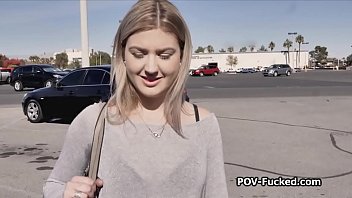 Cutie picked up at the parking lot gets fucked POV style