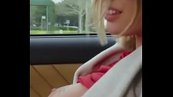 Savage Whore get fucked in car and after on the ground of a public parking