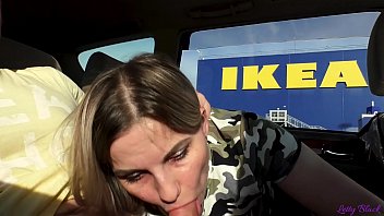 Blowjob In The car On The Crowded Parking Lot