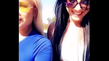 Nikki Delano and Jennifer White blow a huge dick in a public park