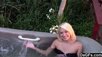Hot Tub Blowjob By Blonde Teen