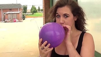 Balloons Get Popped By Brunette Girl