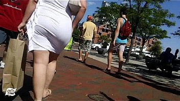 Walking Behind Her Big Butt White Dress!