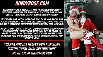 Extreme anal fisting with sexy santa