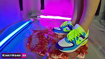 Destruction of food by sneakers NIKE AIR