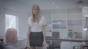 Big tits secretary harrassed by her boss for years gives in