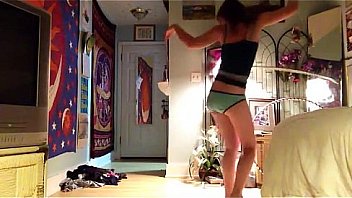 Teen striptease with hula hoop