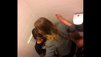 Girl fucks guy on toilet