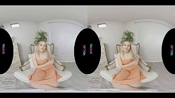 Smoking hot blonde rides her male sex doll in virtual reality