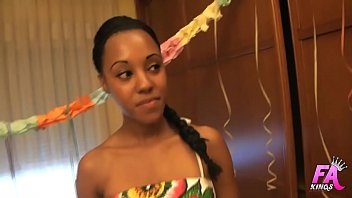 Ebony beauty celebrates her 18 birthday by having great fuck!