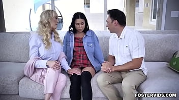 Sexy teen Ryder Rey getting some conifdence boost with the help of her foster parents Brandi Love and Bobby Beefcakes
