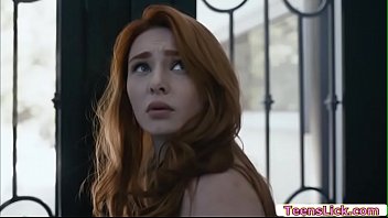 Gorgeous redhead gets back to her house because she forgot her ipad and suddenly,she hears a moan in her room.She saw the mistress of her husband bending over.She gets a big dildo and toys the ass of her husband mistress so hard.