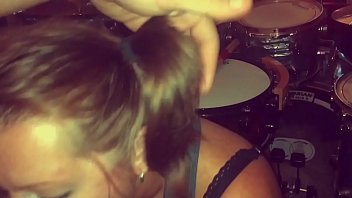 Drummer gets blowjob and cums on fan’s face