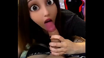 Girl with Disney princess filter on does blowjob