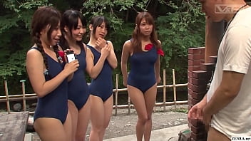 Japanese s in swimsuits CFNM handjob harem