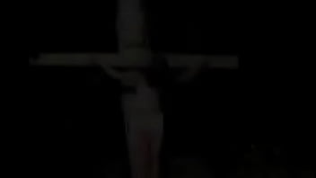 Sexy beautiful karoline nailed to a cross