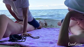 Hubby Watching Wife Get Fucked on the Beach