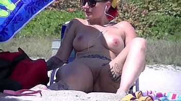 EW Morgan LaRue - This is her 1st time at a clothing optional beach and she teased voyeurs and nudist while hubby is not around!