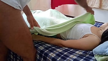 My niece does not feel while the uncle touches her: while she is resting, I undress my niece and I pass my cock all over her body until I fuck her very hard and finish inside her, she did not know what happened to her