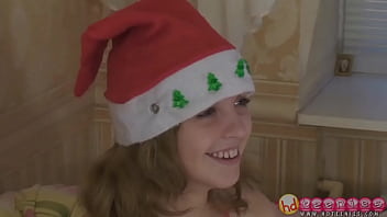 Blonde Teen Fucking in a Santa Hat