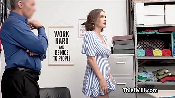 MILF suspect enjoys deep anal at the security guards office
