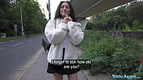 Public Agent - petite and gorgeous English babe with big tits and cute ass takes cash to let guy fuck her with his huge dick outdoors